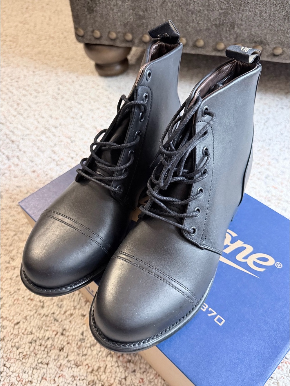 Blundstone Black Leather Lace-Up Ankle Boots